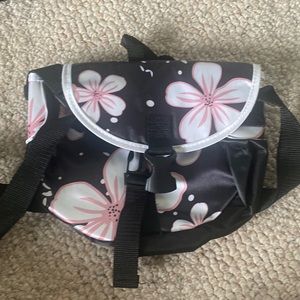 Eastsport Nylon Cross Over Flower Bag –  Been Used – Black/Pink/White